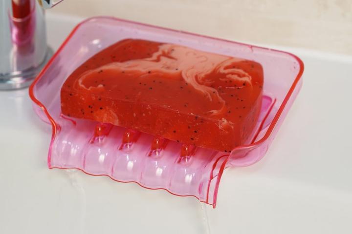 Immagine prodotto Portasapone in plastica, rosa con 2 ventose (Ricarica)