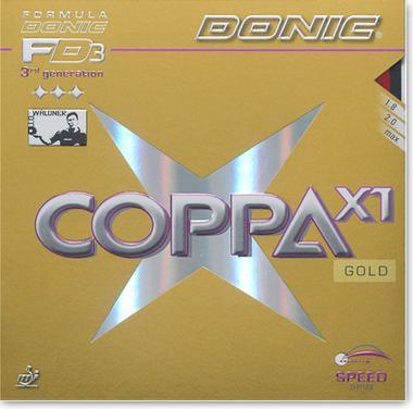 Actual product image Donic Coating Coppa X1 (Gold) (2.30 mm)