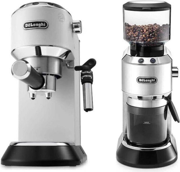 De'Longhi Dedica EC685.W & KG520.M Set