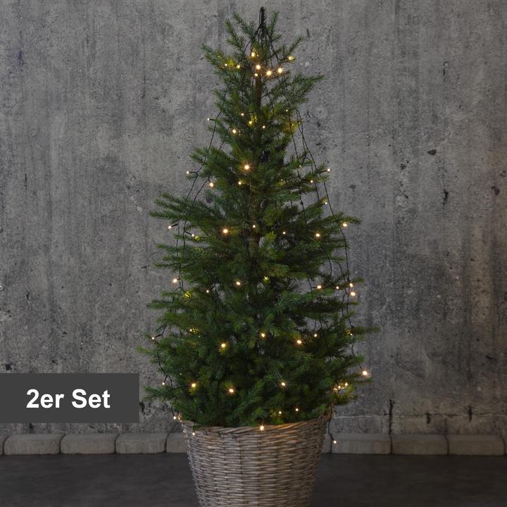 Produktbild Star Trading Baummantel Lichterkette Aussen Batterie | LED Baummantel |Lichterkette Baum 2er Set| Wei (0.29 m)