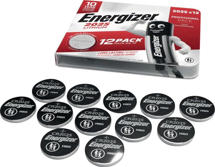 Immagine prodotto Energizer Batteria a bottone al litio CR 2025 (12 pz., CR2025, 163 mAh)