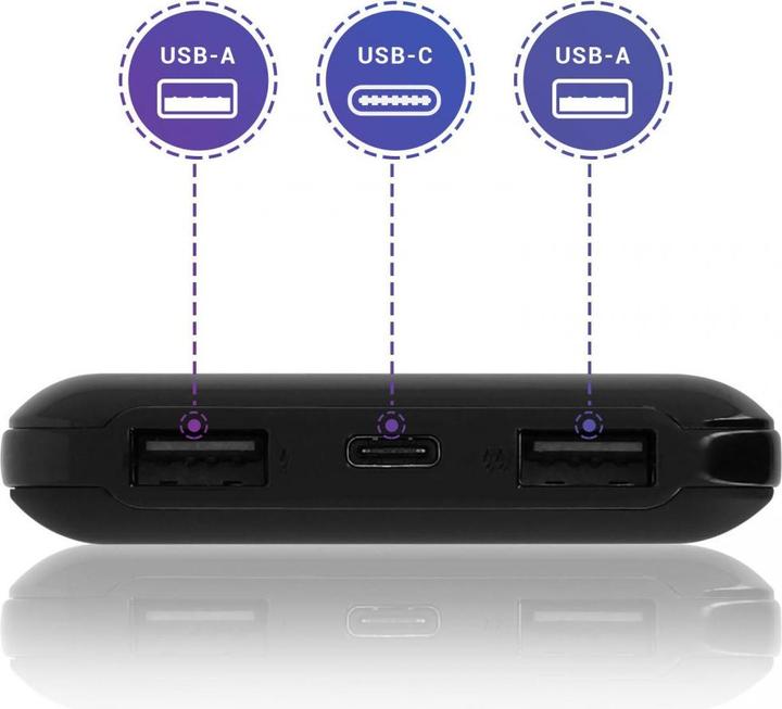 Produktbild Akashi ALTPB8000WIRL 2x USB + USB-C Port & QI Ladegerät (10000 mAh)