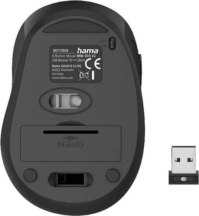 Produktbild Hama Wireless 6-Tasten Maus MW-400 V2 schwarz (Kabellos)