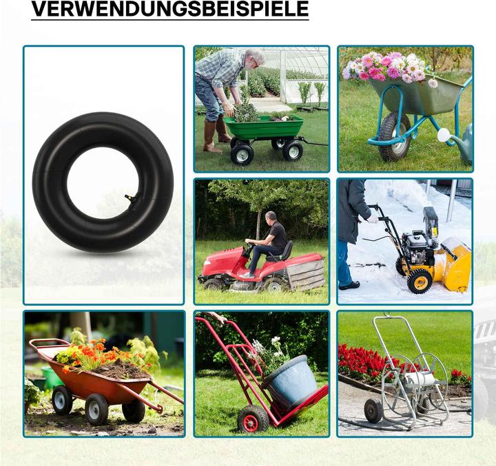 Produktbild Wiltec Schlauch Luftschlauch Rasenmäherreifen 16 x 6.50 – 8 Winkelventil Reifen Rad (Rasenmäher, Gartenmaschinen Ersatzteile)