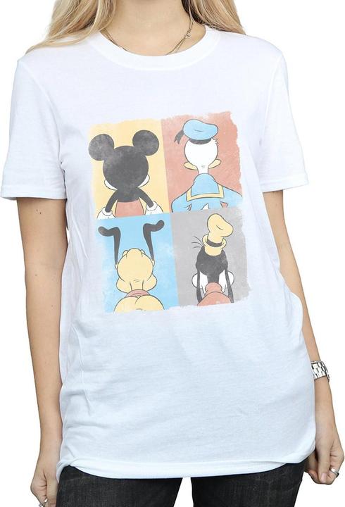 Actual product image Disney Womens/Ladies Mickey Mouse Four Backs Cotton Boyfriend T-Shirt (XXL)