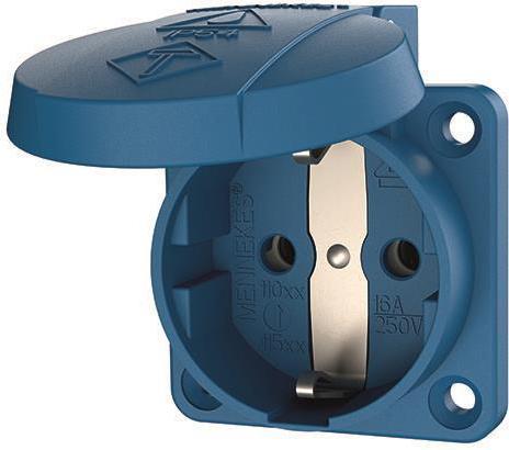 Produktbild Mennekes 16A2P+E 230V blau 11011 Schuko-Anbau-Steckdose f. Baustromvert