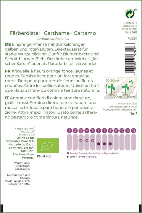 Produktbild Living Seeds Färberdistel (Blumensamen)