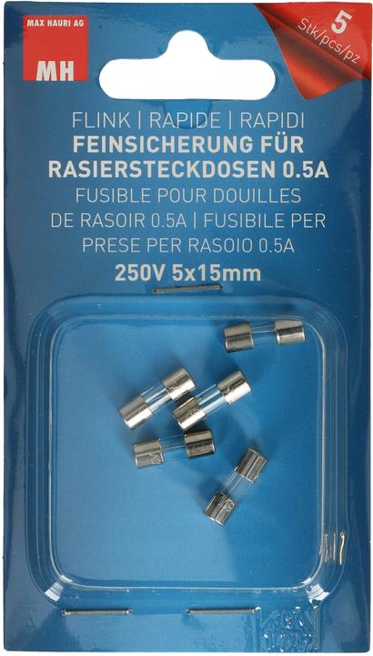 Produktbild Max Hauri für Rasiersteckdosen 0.5A 250V 5x15mm, 5 Stk. (Feinsicherung, 0.50 A, Flink)