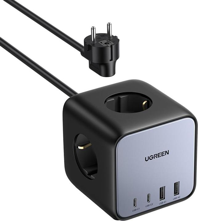 Actual product image Ugreen Cube CD268 (3 x, CEE 7/4, USB-A, USB-C, 1.80 m)
