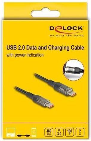 Actual product image Delock USB 2.0 data and fast charging cable USB Type-C plug (2 m, USB 2.0)