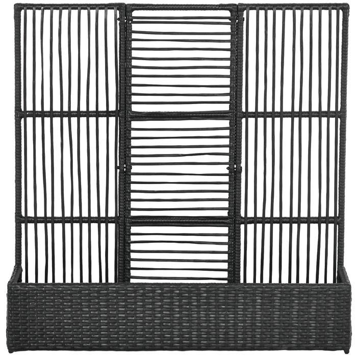 Produktbild Swisshandel24 Polyrattan Hochbeet mit Rankgitter, Blumenkasten, Pflanzenkasten, Blumenbeet, Schwarz, 103x103x29cm