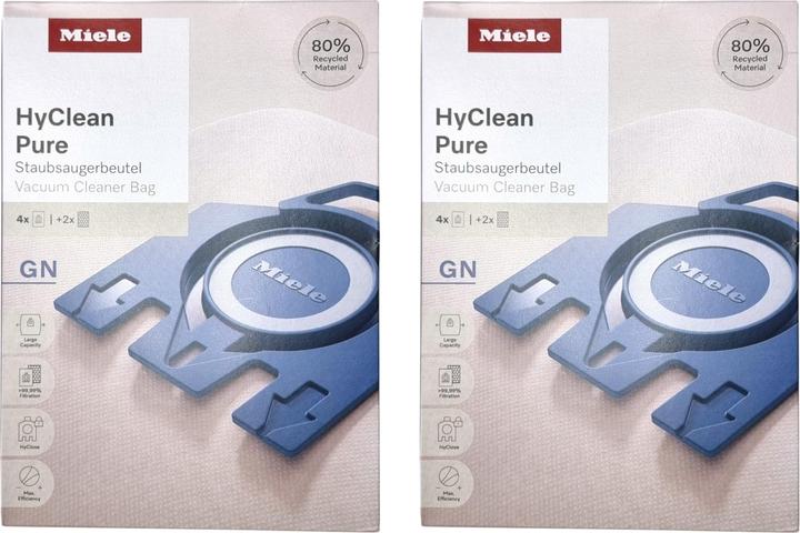Miele 2x HyClean Pure GN Staubsaugerbeutel 8 Stück mit Filter ( 2x 12421130 ) für Complete C2 / C3 (8 x)