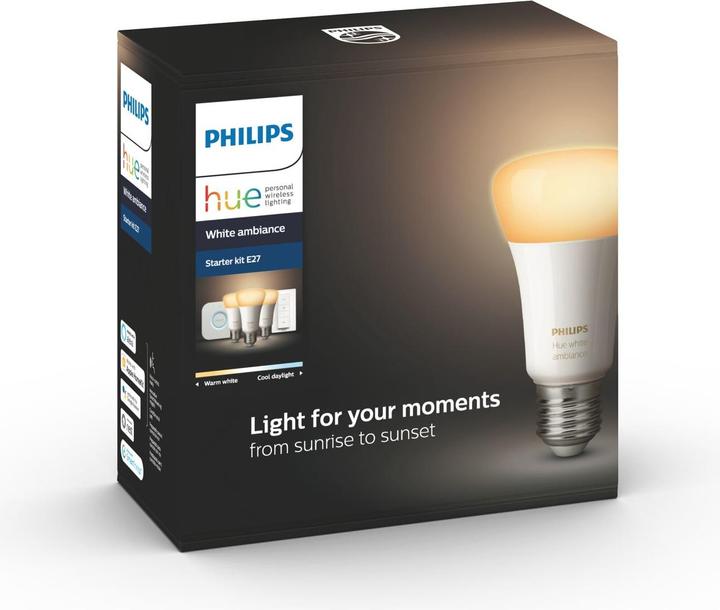 Image du produit Philips Hue White Ambiance BT (E27, 8.50 W, 806 lm, 3 x, F)