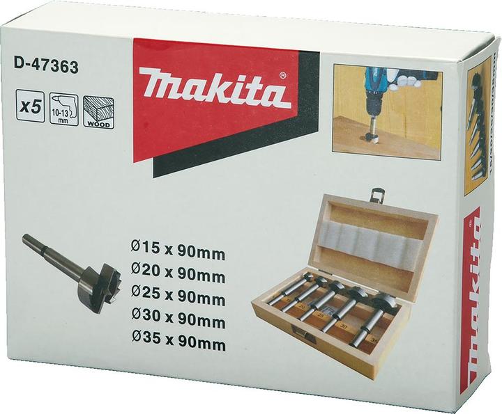 Produktbild Makita Forstnerbohrer Set (15 Millimeter, 25 Millimeter, 30 Millimeter, 35 Millimeter, 20 mm)
