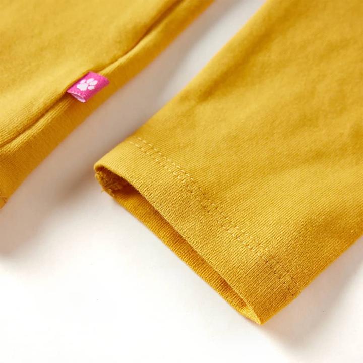 Actual product image VidaXL Children's long-sleeved shirt ochre 140,Material: 95 % cotton. 5 (140)