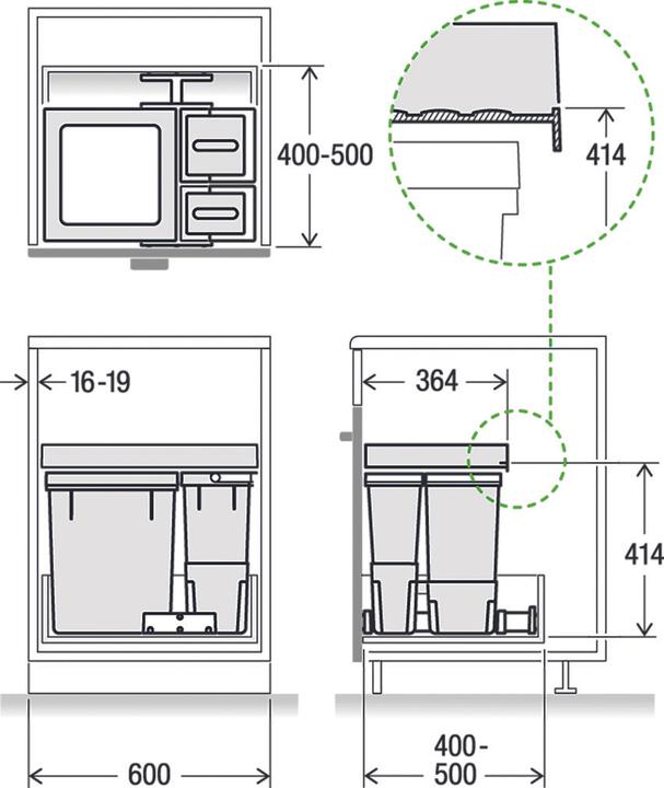Actual product image Müllex X60 Premium waste collection system (58.30 l)