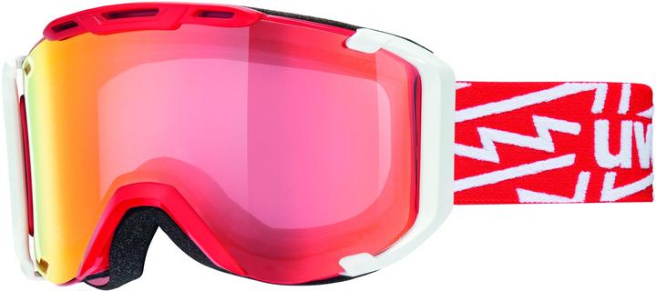 Actual product image Uvex Sports Snowstrike VM ski goggles (colour: 3023 red/white, double lens, litemirror red, variomatic/clea...