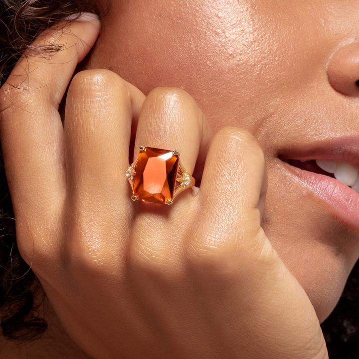 Produktbild Thomas Sabo Ring Stein Orange gross mit Stern (54, 925 Silber)