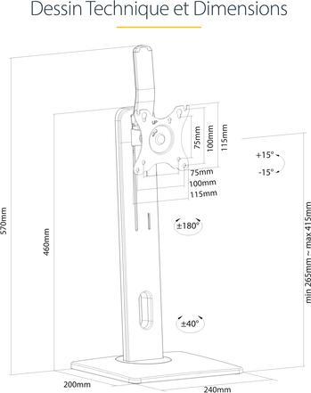 Produktbild StarTech Monitorhalter (Tisch, 34.02")