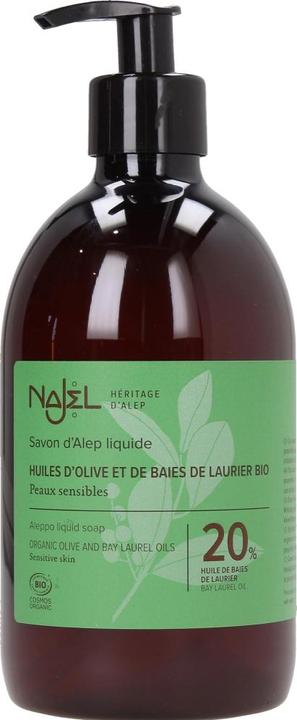 Actual product image Najel Aleppo liquid soap 20% laurel oil (Liquid soap, 500 ml)