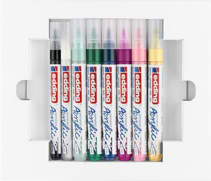 Produktbild Edding Acrylmarker Starter Set 8-teilig (Mehrfarbig, 10 mm, 8 x)