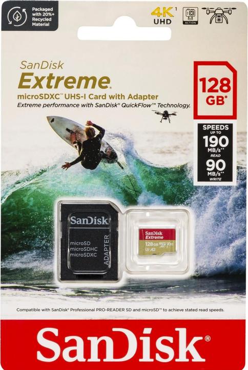 Produktbild SanDisk Extreme (128 GB, microSDXC, U3, UHS-I)