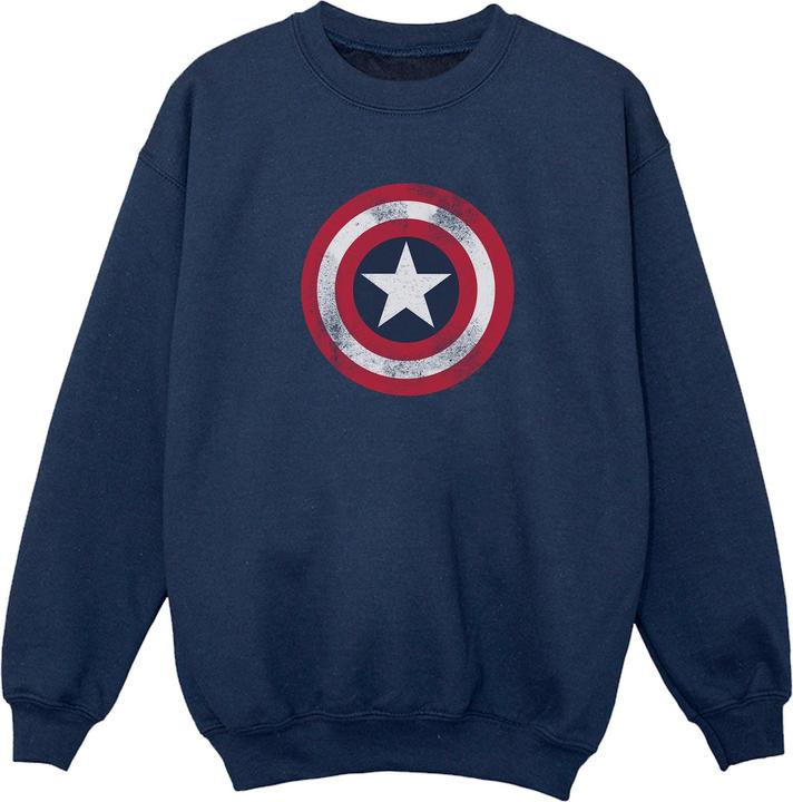Actual product image Boys Captain America Distressed Shield Sweatshirt (128)