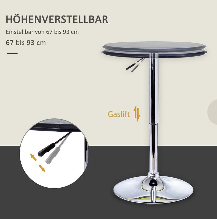 Produktbild Homcom Bartisch höhenverstellbar (63 x 93 cm)