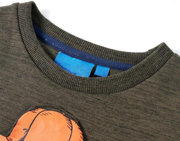 Actual product image VidaXL Children's sweatshirt dark khaki melange 92,Material: 80 (92)