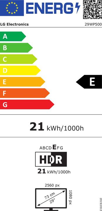 Energie-Label LG 29WP500-B (2560 x 1080 Pixel, 29")