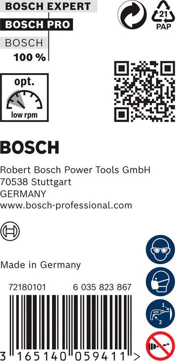 Produktbild Bosch Professional Zubehör PRO Wood HSS Installationsbohrer, 6 x 75 x 400 mm (6 mm)