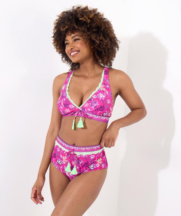 Produktbild Joe Browns Bright Tropical Print Neon Lace Trim Bikini Top (42)