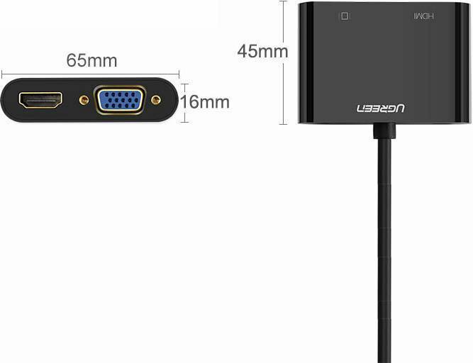 Actual product image Ugreen HDMI to HDMI / VGA Adapter with Audio (HDMI, 3 cm)