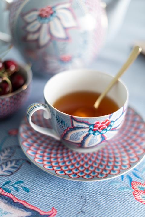 Actual product image PIP Studio Flower Festival Tablecloth Blue 100 x 100 cm (100 x 100 cm)