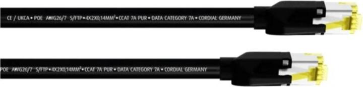 Produktbild Cordial 15577 RJ45 Netzwerkkabel, Patchkabel CAT 7a S/FTP 1.50 m Schwarz PUR-Man (S/FTP, CAT7a, 1.50 m)