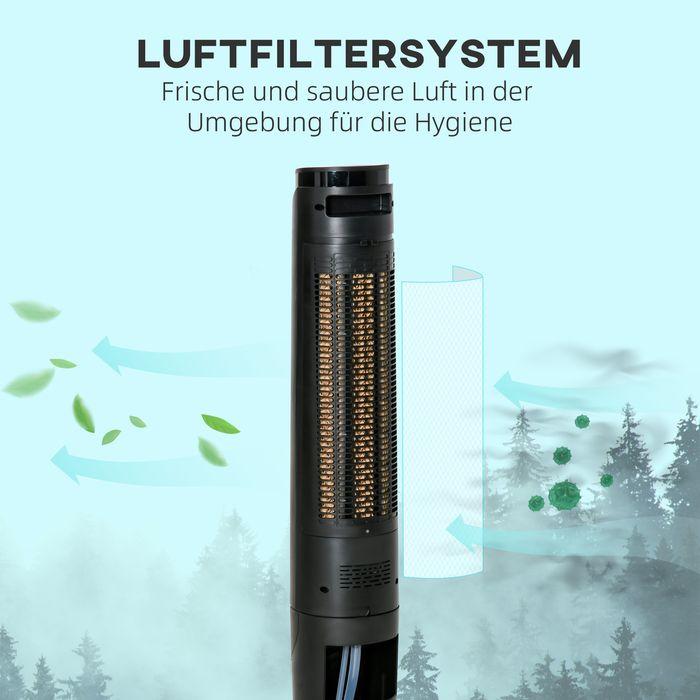 Actual product image Swisshandel24 Luftkühler Turmventilator mit Wasserkühlung Fernbedienung, 12h Timer, 4 Modi (58.20 dB)