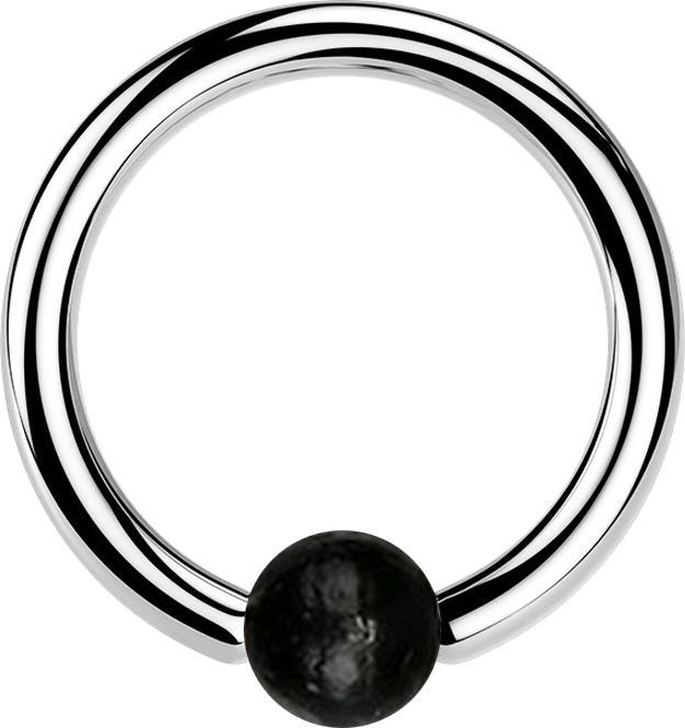 Produktbild Star Piercing Ball Closure Ring silber mit Kugel aus Areng Holz (Organisch, Chirurgenstahl 316L, ohne Messing)