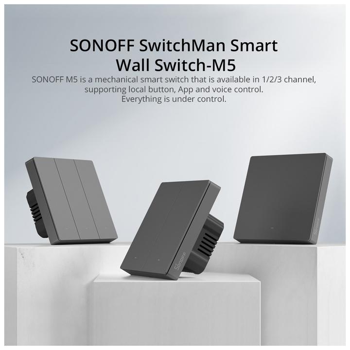 Produktbild Sonoff WiFi-Lichtschalter M5-3C-86, 3-fach, 230 V, 6A