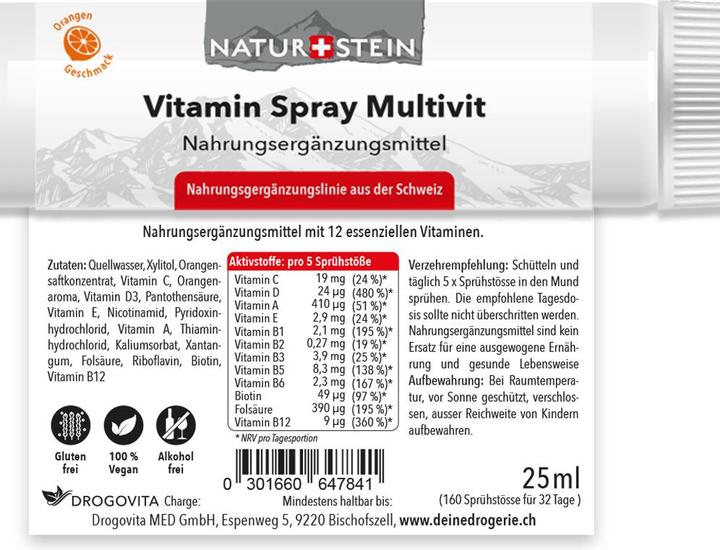 Immagine prodotto Naturstein Vitamina Spray Multivit (1 Pezzo/i, Getto vaporizzato, 41 g)