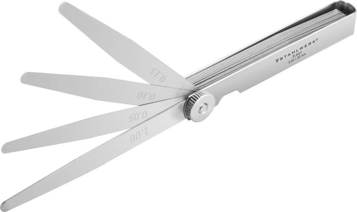 Produktbild Stahlwerk Fühlerlehre 0,05-1 mm 20 Präzisionsblätter aus gehärtetem Edelstahl (10 cm)
