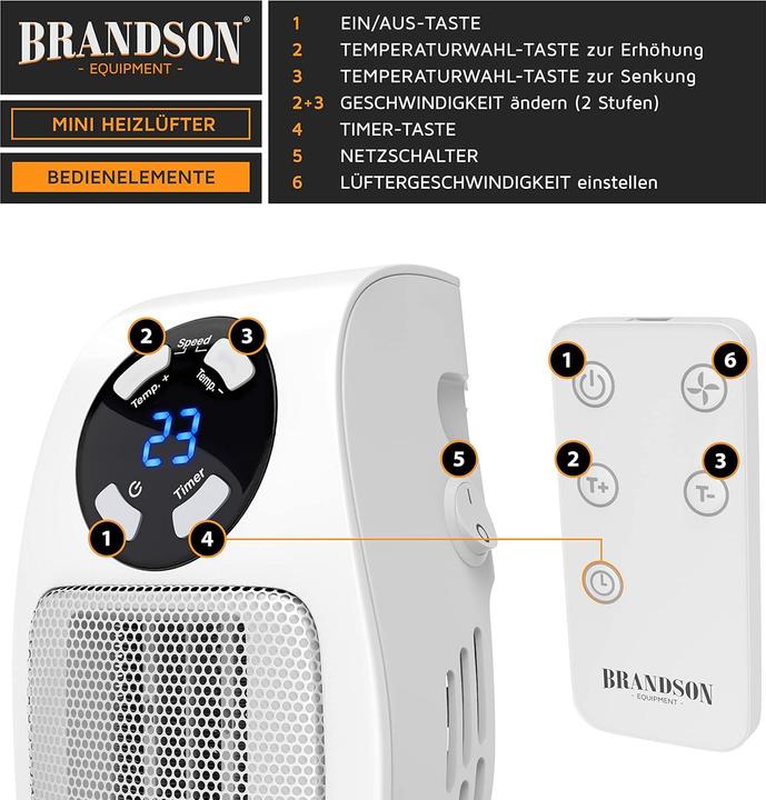 Actual product image CSL Plug-in fan heater (500 W)