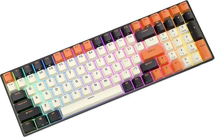 Produktbild Royal Kludge Mechanical keyboard RK100 RGB, brown switch (black-orange) (Eng. Int., Kabellos)