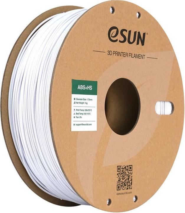 eSUN EABS+HS 1,75mm COLD WHITE 1kg (ABS, 1.75 mm, 1000 g, Weiss)