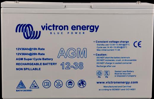 Image du produit Victron Energy AGM Super Cycle Batterie (12 V, 15 Ah)