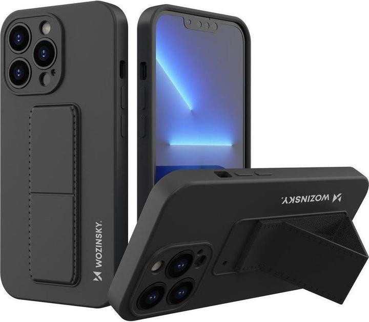 Image du produit Wozinsky Kickstand Case étui en silicone avec support pour iPhone 13 Pro Max noir (Apple iPhone 13 Pro Max)
