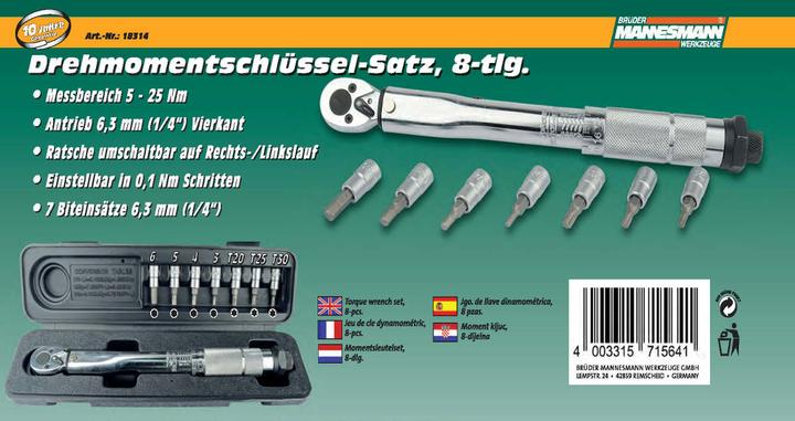 Produktbild Mannesmann Drehmomentschlüssel-Satz (1/4", 5 Nm, 25 Nm)