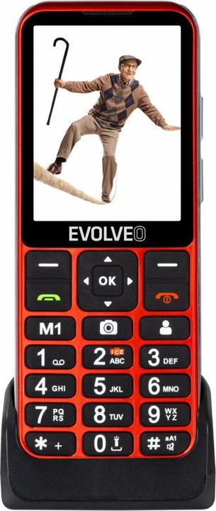 Evolveo EasyPhone LT, téléphone mobile pour seniors s nabíjecím stojánkem (červená barva) (2.80", 2 Mpx, 4G)