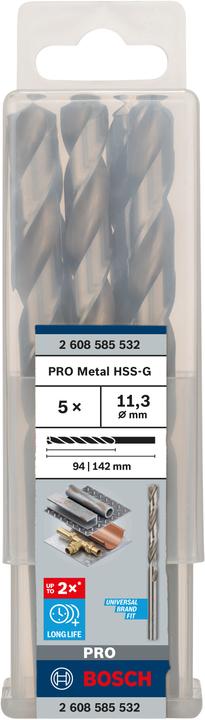 Image du produit Bosch Professional Zubehör Foret hélicoïdal PRO Metal HSS-G, 11,3 x 94 x 142 mm (11,3 mm)