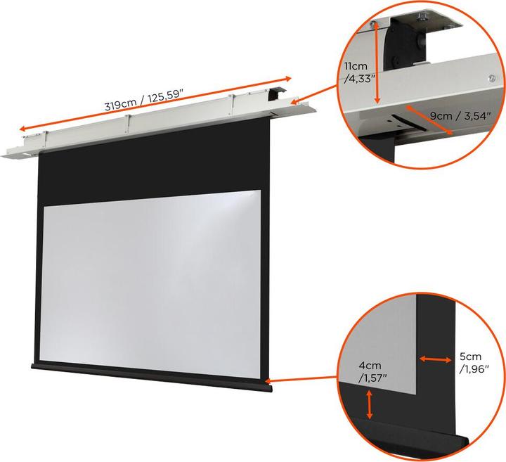 Produktbild Celexon Expert ceiling recessed - Leinwand - Deckenmontage, geeignet für Wandmontage - m (139.37", 16:10)
