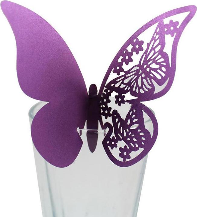 Image du produit Carte de table 'Papillon' Violet (10 pièces)